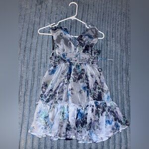 Floral Blue and White Dress